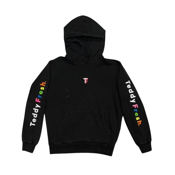 ★ Teddy Fresh Rainbow Letter Black Hoodie ★ - Picture 1 of 7